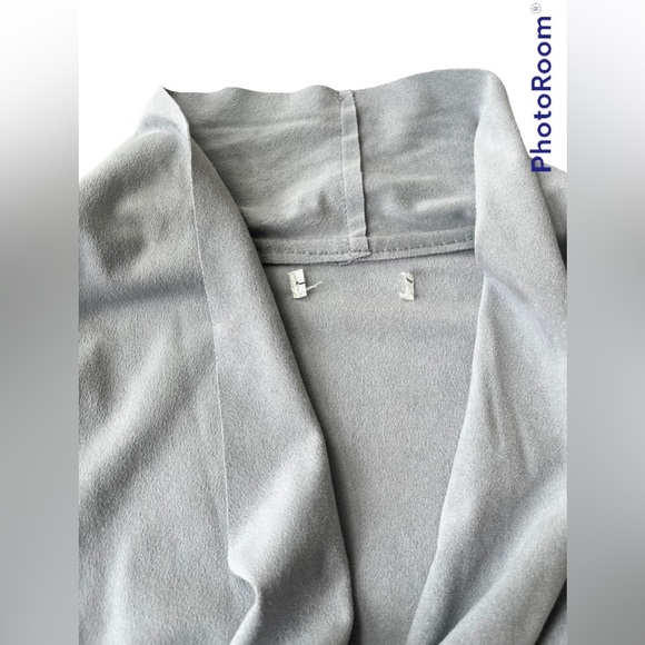 Grey Faux Suede Soft Open Cardigan - Picture 6 of 12